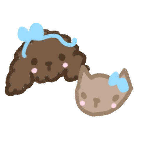 Icon of puppy and kitten - young pet groom